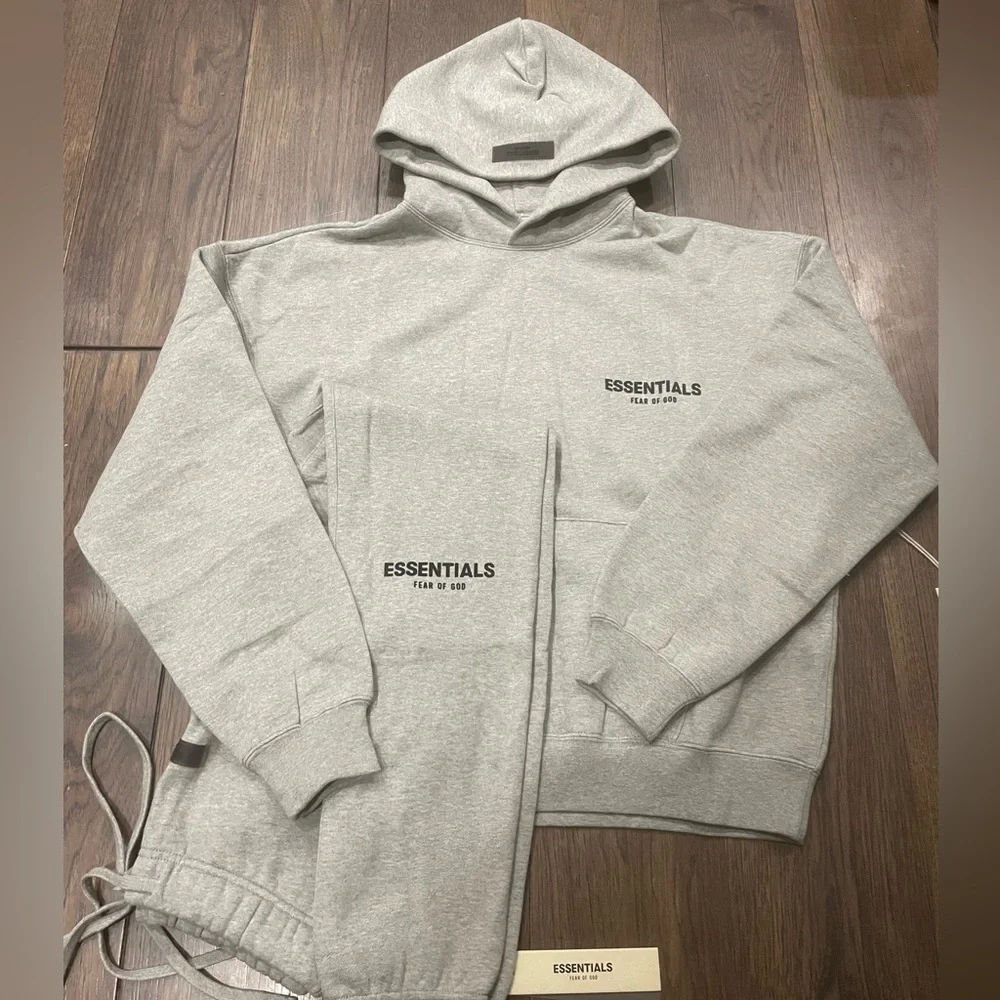 Essentials fear of god dark oatmeal hoodie and pants full set - Picture 1 of 4